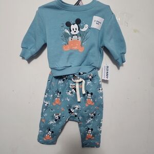 Old Navy Teal Mickey Mouse Baby 2-Piece Set
